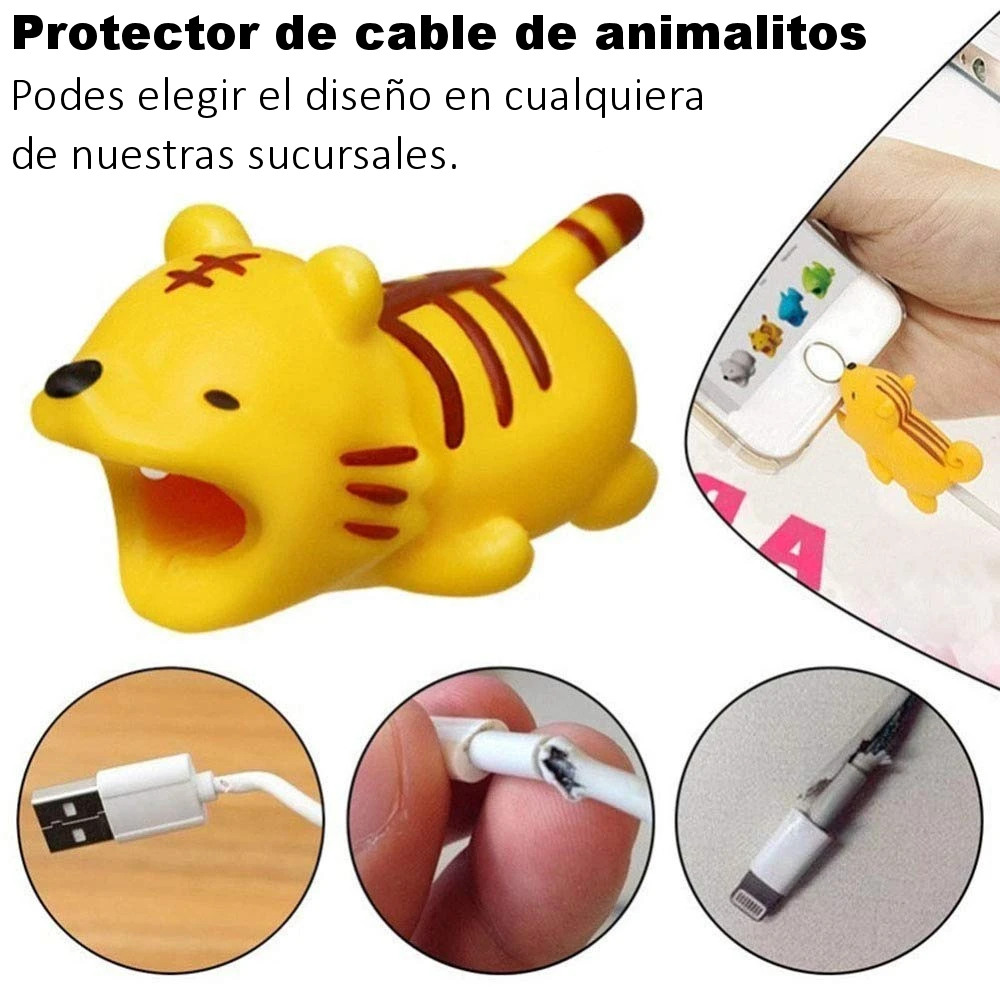 PROTECTOR DE CABLES DE CELULAR TIPO ANIMALITOS MICRO-USB IPHONE