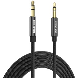 CABLE DE AUDIO CON PLUG JACK 3.5MM MACHO STEREO AUXILIAR ACORDONADO 1.2 METROS