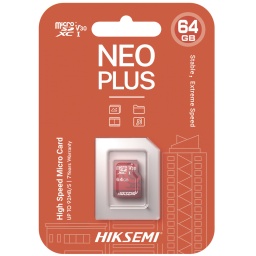 MEMORIA MICROSD 64GB HIKSEMI NEO PLUS ROJA MICRO-SD CLASE 10 92 MBS R