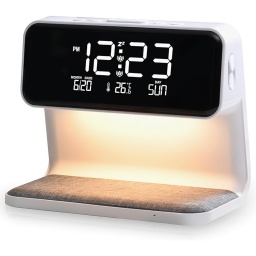 GENERICO Reloj despertador digital para móvil cargador inalámbrico Premium