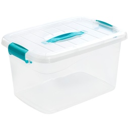 CAJA ORGANIZADORA ORGANIZADOR PLASTICO 50 LITROS COLOR TRANSPARENTE RUEDAS