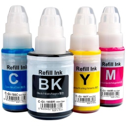 PACK KIT COMBO DE 4 BOTELLAS DE TINTA COMPATIBLE IMPRESORA CANON PARA SISTEMA CONTINUO