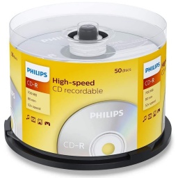 PACK X50 CD-R VIRGEN MARCA PHILIPS 52X 700MB 80 MIN AUDIO - NORMAL