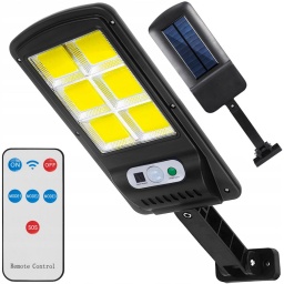 LUZ EXTERIOR FOCO SOLAR 50W 120 LEDS 6 COBS SENSOR FOTOCELULA + CONTROL REMOTO + TORNILLOS