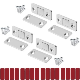 KIT PACK DE 4 CIERRES MAGNETICOS PARA PUERTAS CAJONES ARMARIOS ACERO INOX