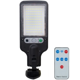 LUZ EXTERIOR FOCO SOLAR 65W 80 LEDS SENSOR FOTOCELULA + CONTROL REMOTO + TORNILLOS