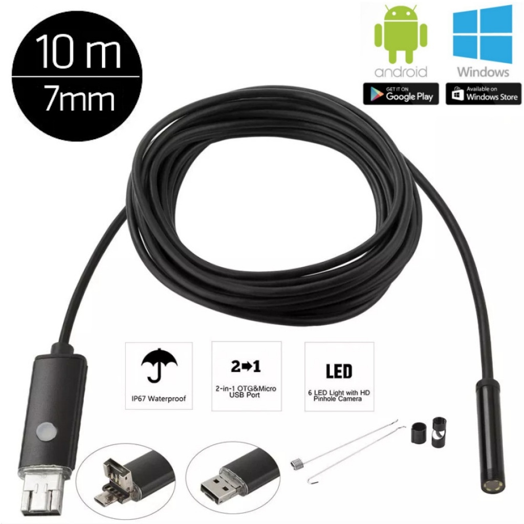 Endoscopio WiFi Movil, Camara Endoscopica USB 1200P HD Cámara de Inspección  con luz LED para iPhone Android Teléfono/Windows/Mac/Tablet/PC (2M) :  : Industria, empresas y ciencia