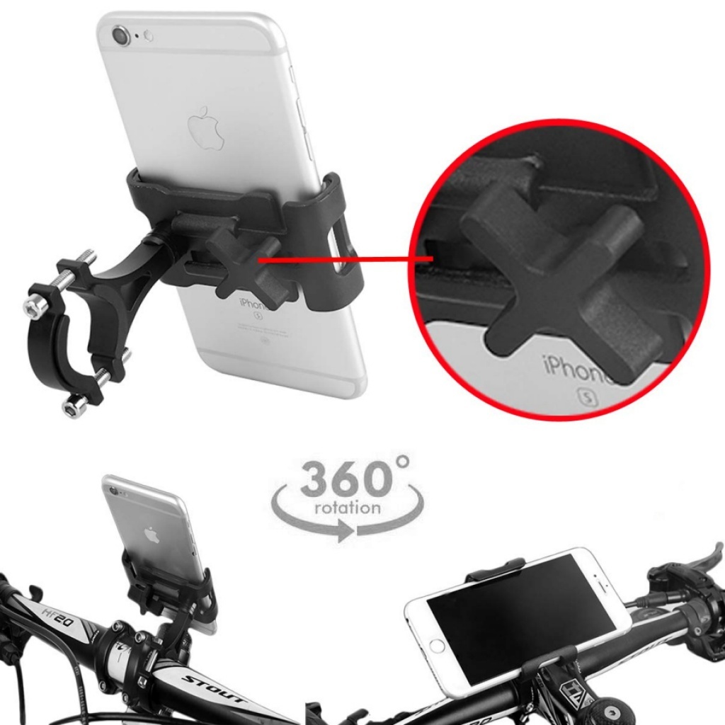 Soporte de aluminio para motos y bicicletas, Ulanzi MP-5 con soporte para  Celular y Gopro - FotoAcces