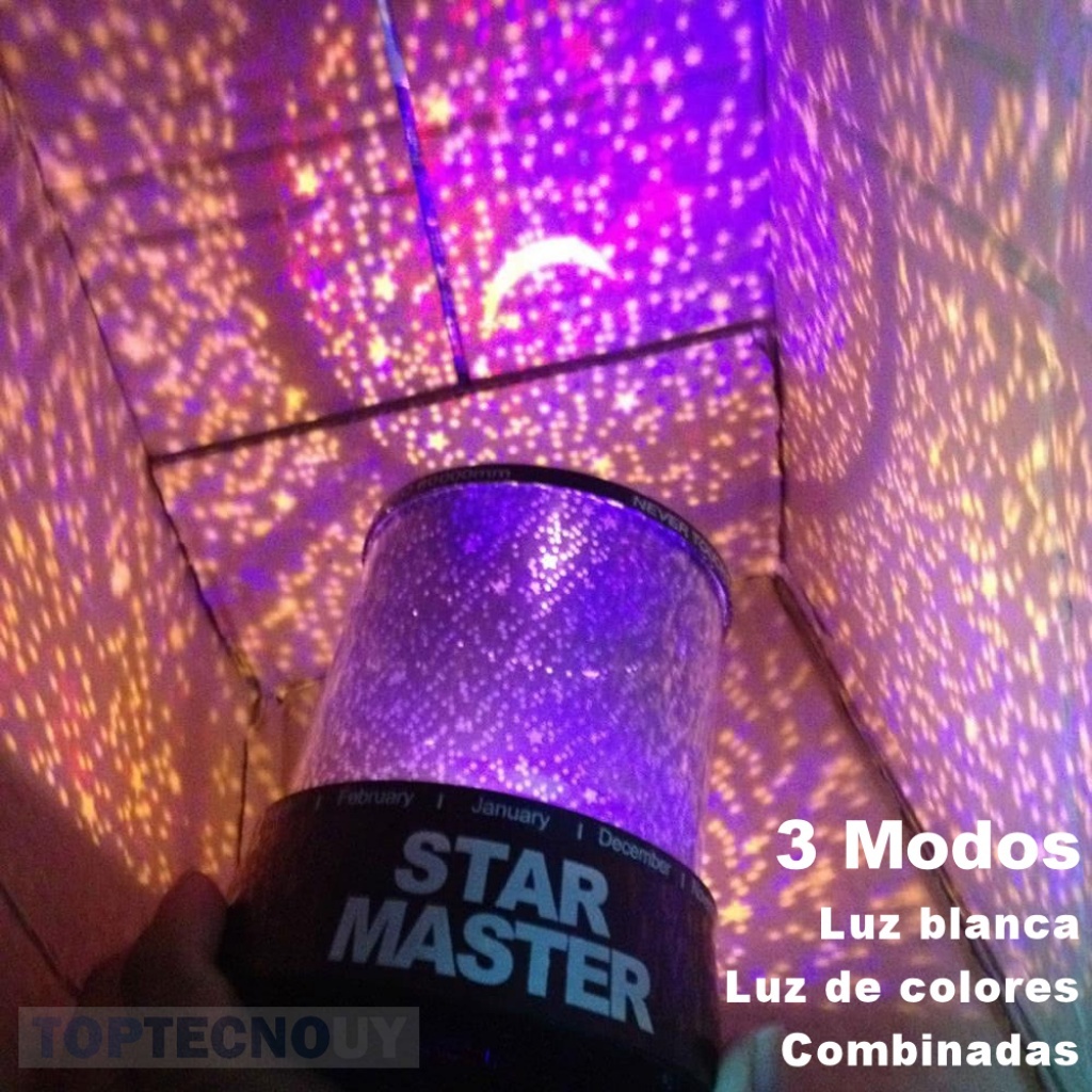 Lámpara Veladora Proyector Led De Estrellas Usb Mesa Techo - Variante Color  Violeta — Atrix