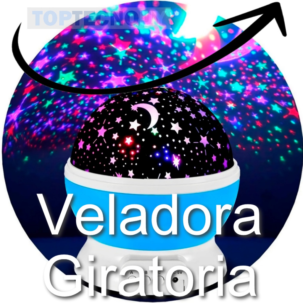 Lámpara Veladora Esfera Giratoria Proyector De Estrellas Y Luna