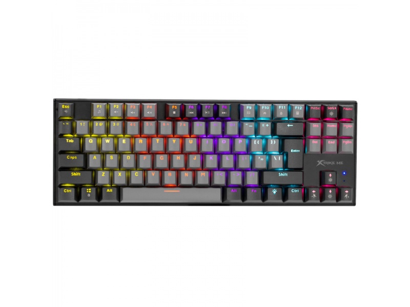 TECLADO MECANICO GAMER COMPACTO 87 TECLAS GAMING XTRIKE ME GK-989A USB LUCES LED RGB COLORES