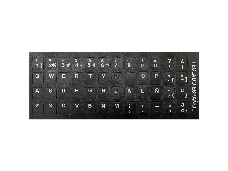 STICKER TECLAS PARA PEGAR A TECLADO Y PASARLO A ESPAOL PVC ADHESIVO 3M PC NOTEBOOK