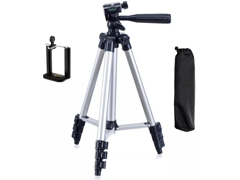 TRIPODE 35-102CM PARA CAMARA O CELULAR CON SOPORTE 3110 EXTENSIBLE TELESCOPICO ALUMINIO